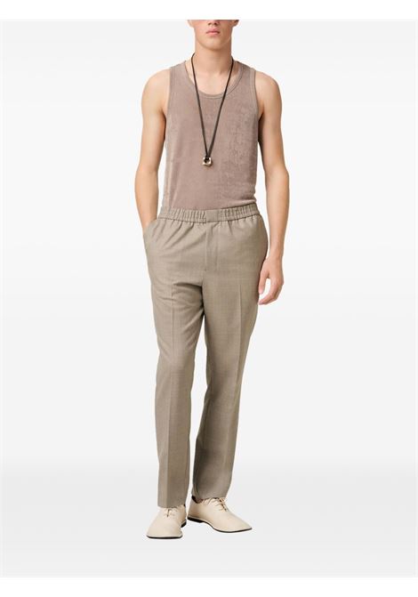 pantalone elstic waist uomo beige AMI PARIS | HTR226.WV00430952